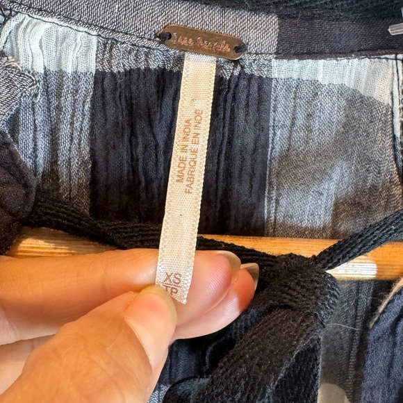 Free‎ People Boho Plaid Tunic Embroidered Beaded - Swim cover up Size XS - Picture 3 of 7